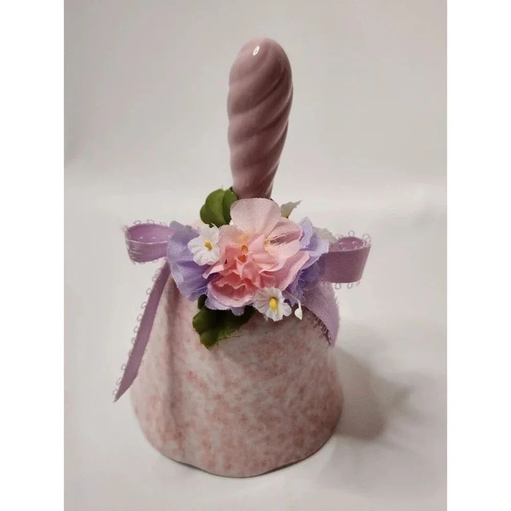 Vintage 1991 Avon Spring Chimes Pink Porcelain Bell